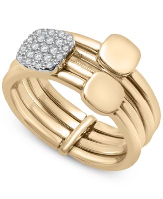 Wrapped - Diamond Four Row Stack Ring (1/6 ct. t.w.) in 10k Gold