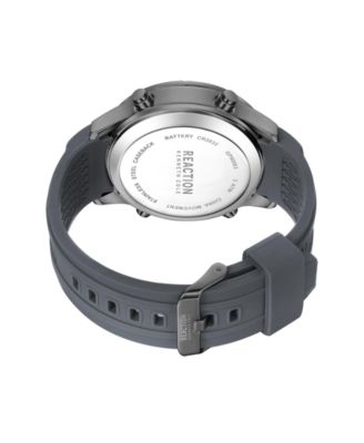 Kenneth Cole Reaction Men's Digital Gray Silicone Watch 47mm