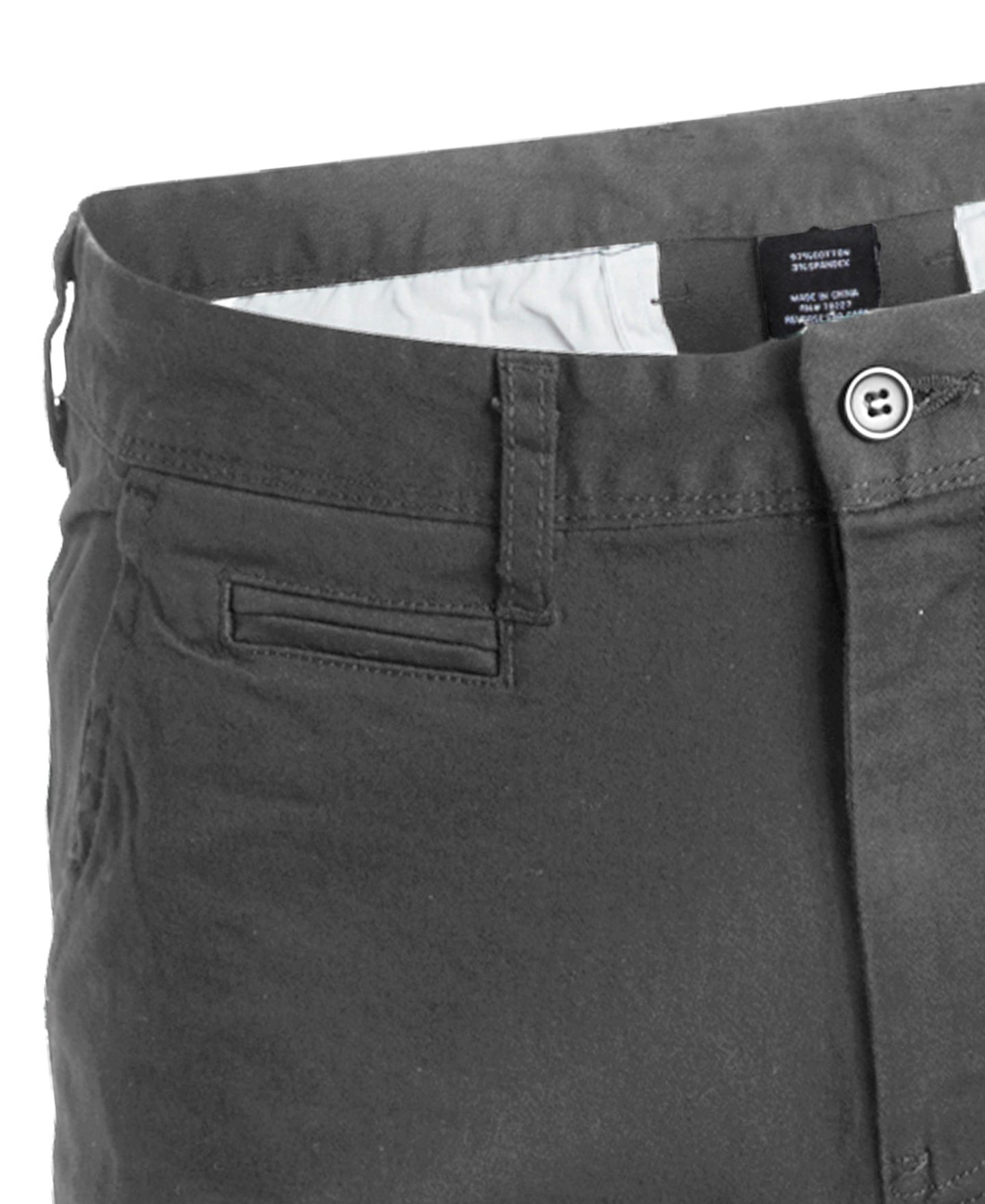 Мужские шорты Galaxy By Harvic 5 Pocket Flat Front Slim Fit Stretch Chino Shorts, Pack of 2, цвет: Чёрный / Серый — фото 4