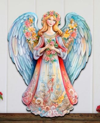 Floral Angel Christmas Wooden Door Decor Wall Decor G. DeBrekht