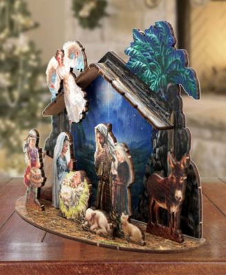 Nativity with Angel Village 12" Christmas Nativity Mantel Decor G. DeBrekht