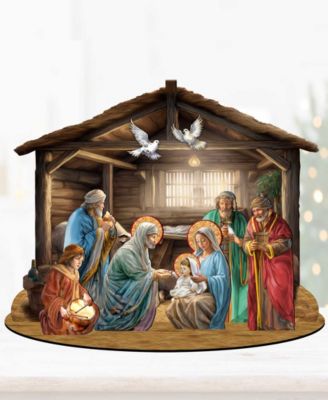 Nativity Scene Village 12" Christmas Nativity Mantel Decor G. DeBrekht