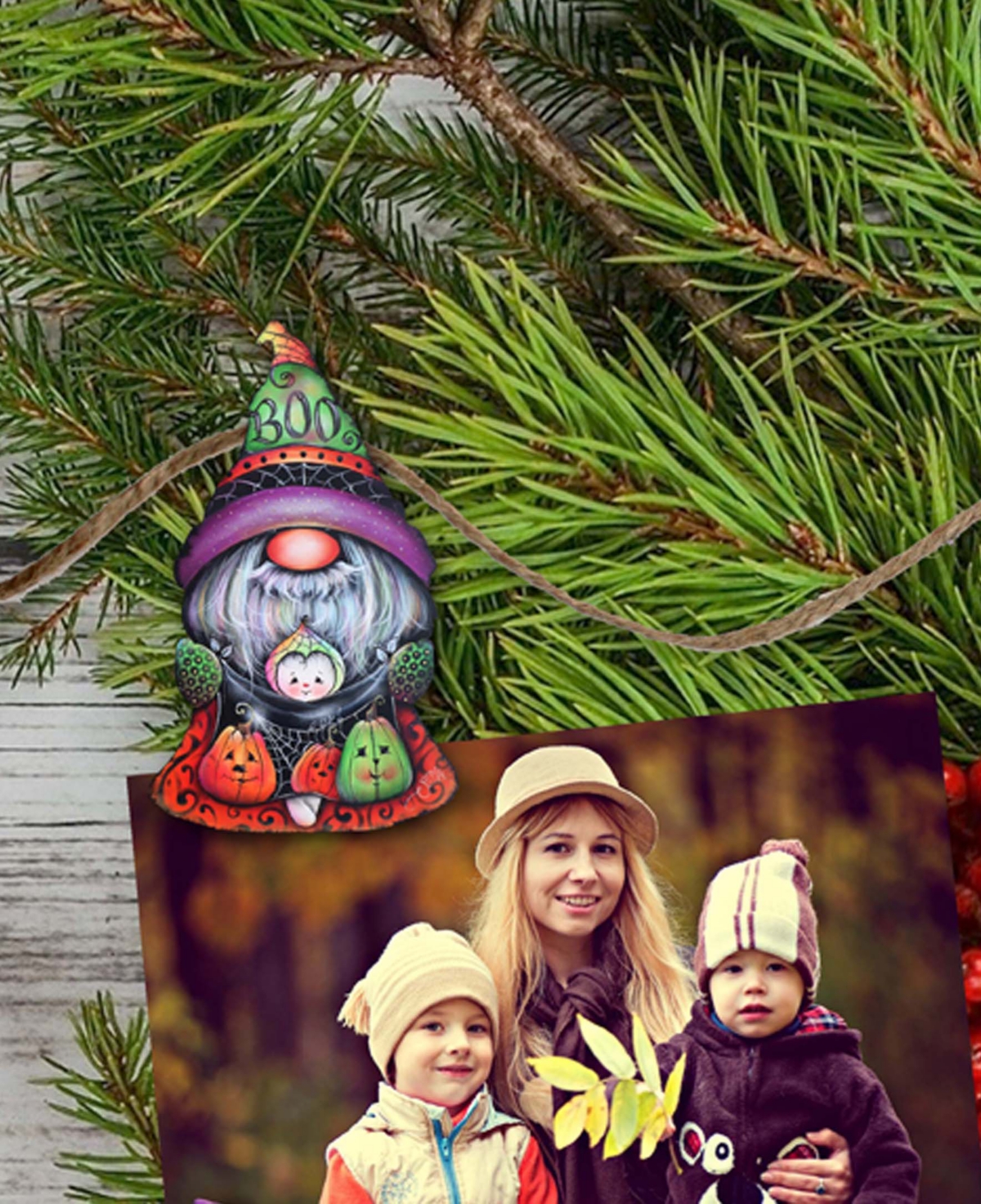 Designocracy Holiday Wooden Clip-on Ornaments Pumpkin, Scarecrow, Gnome Set Of 6 J. Mills-price In Multi Color