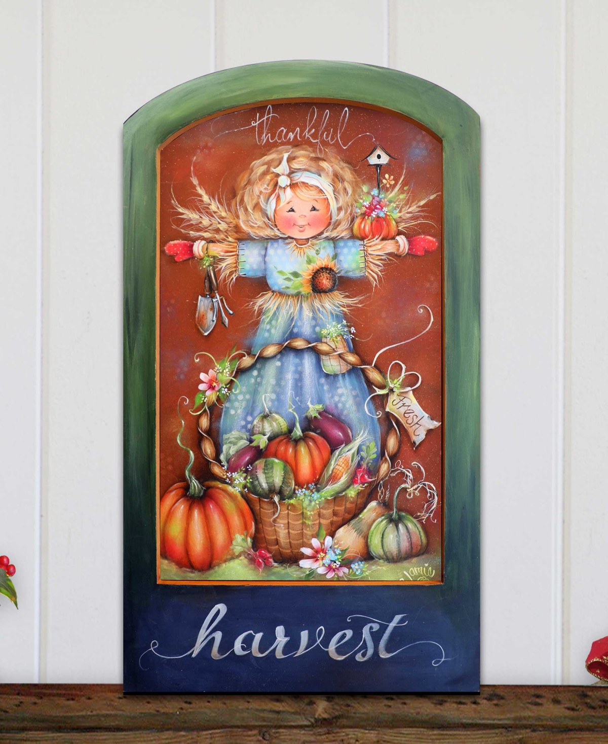 Shop Designocracy Holiday Door Decor Wooden Wall Decor Thankful Harvest J. Mills-price In Multi Color