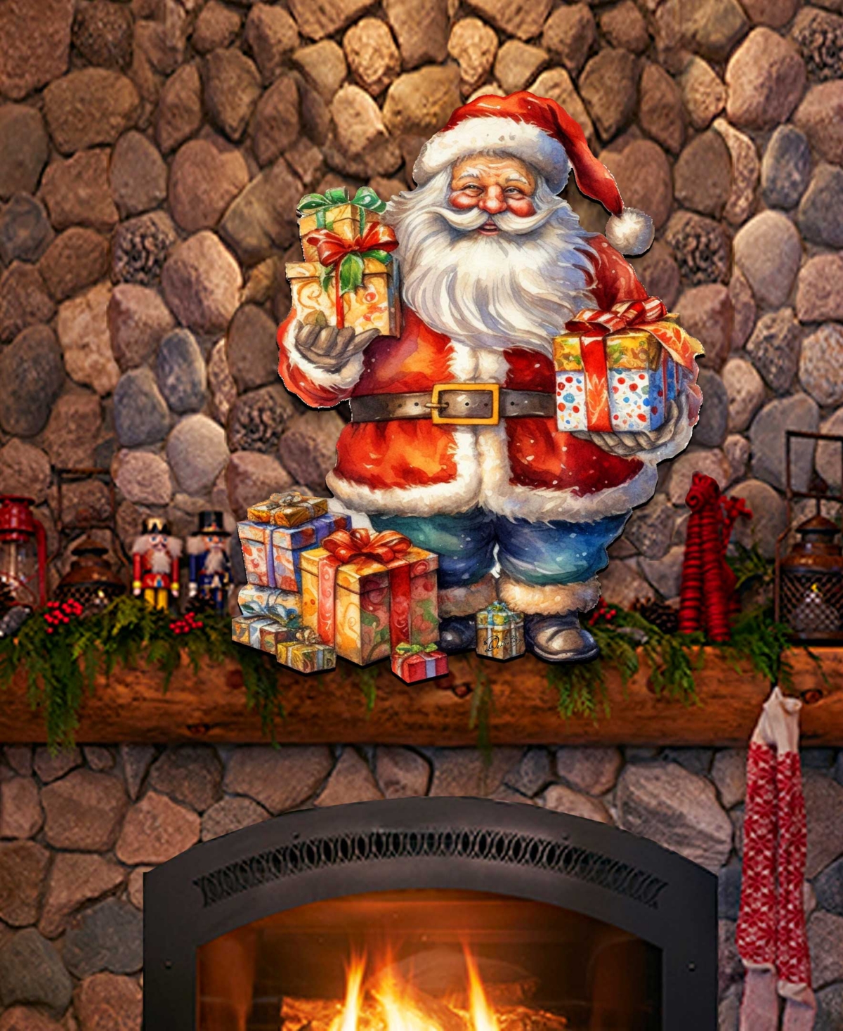 Designocracy Merry Delivery Christmas Wooden Door Hanger Door Decor G. Debrekht In Multi Color