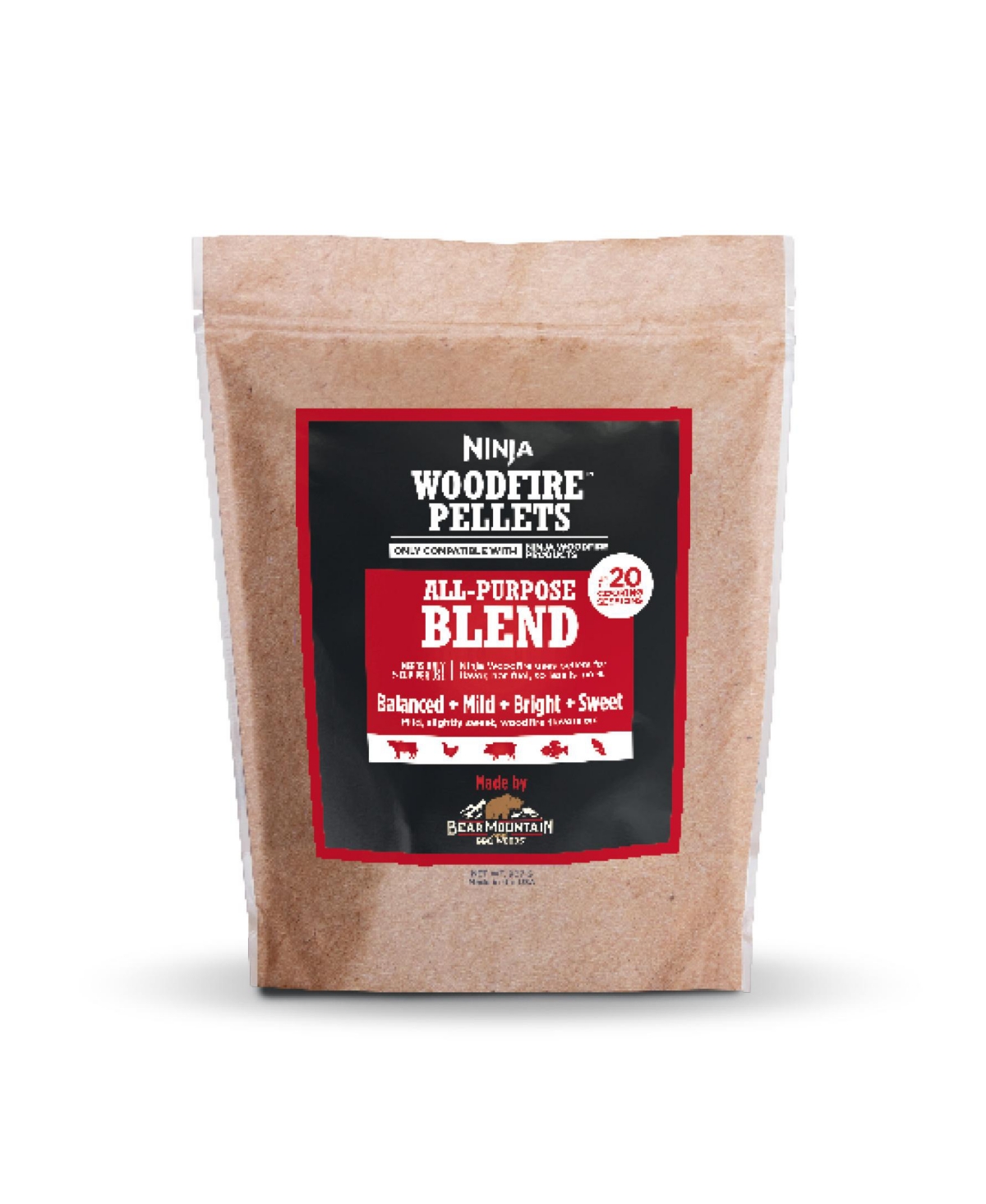 Wood Fire Pellets, All Purpose Blend 2-Lbs Bag, Upto 20 Cooking Sessions, XSKOP2RL - N/a