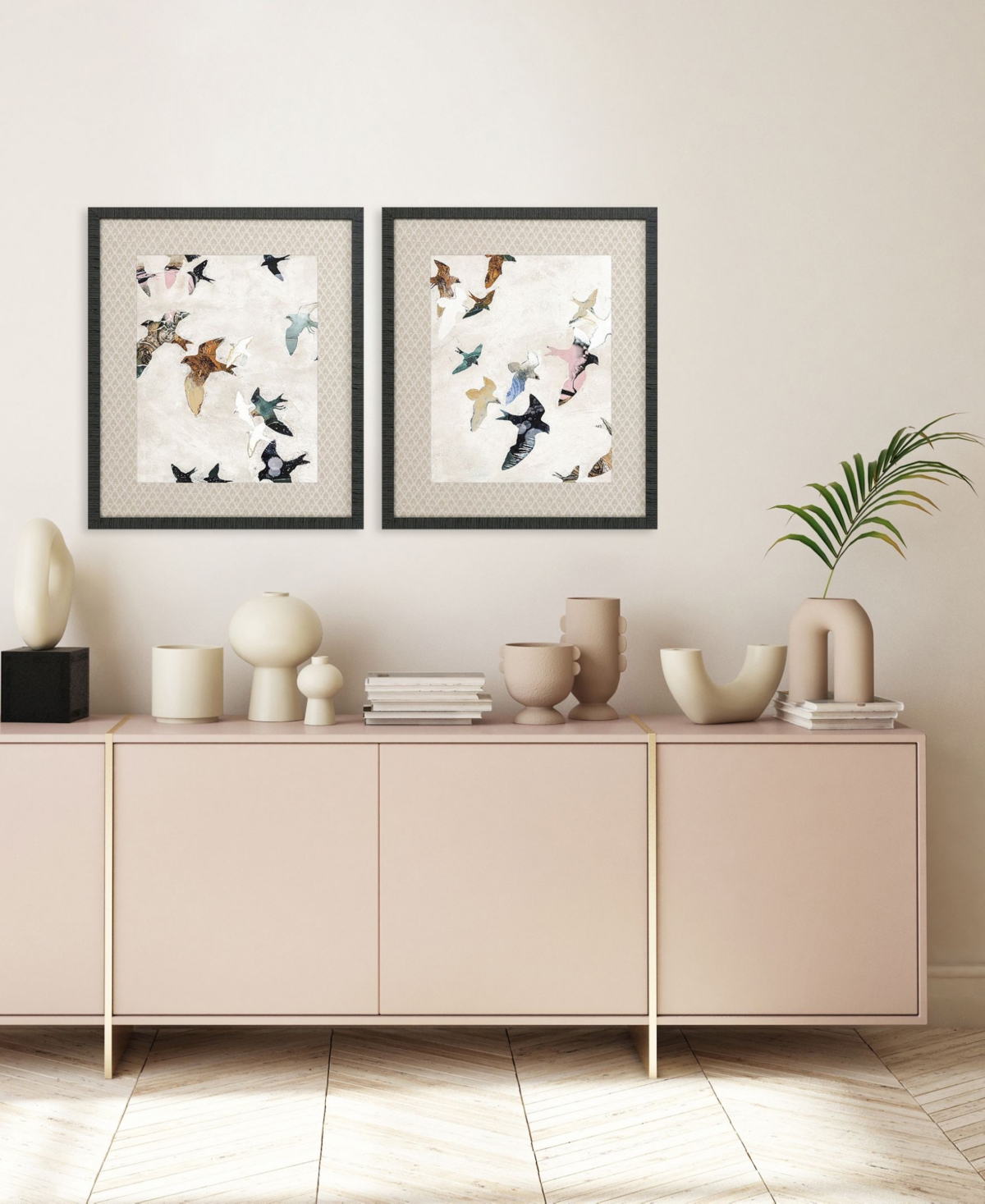 Paragon Picture Gallery Abstract Birds Framed Art, Set Of 2 In Blue