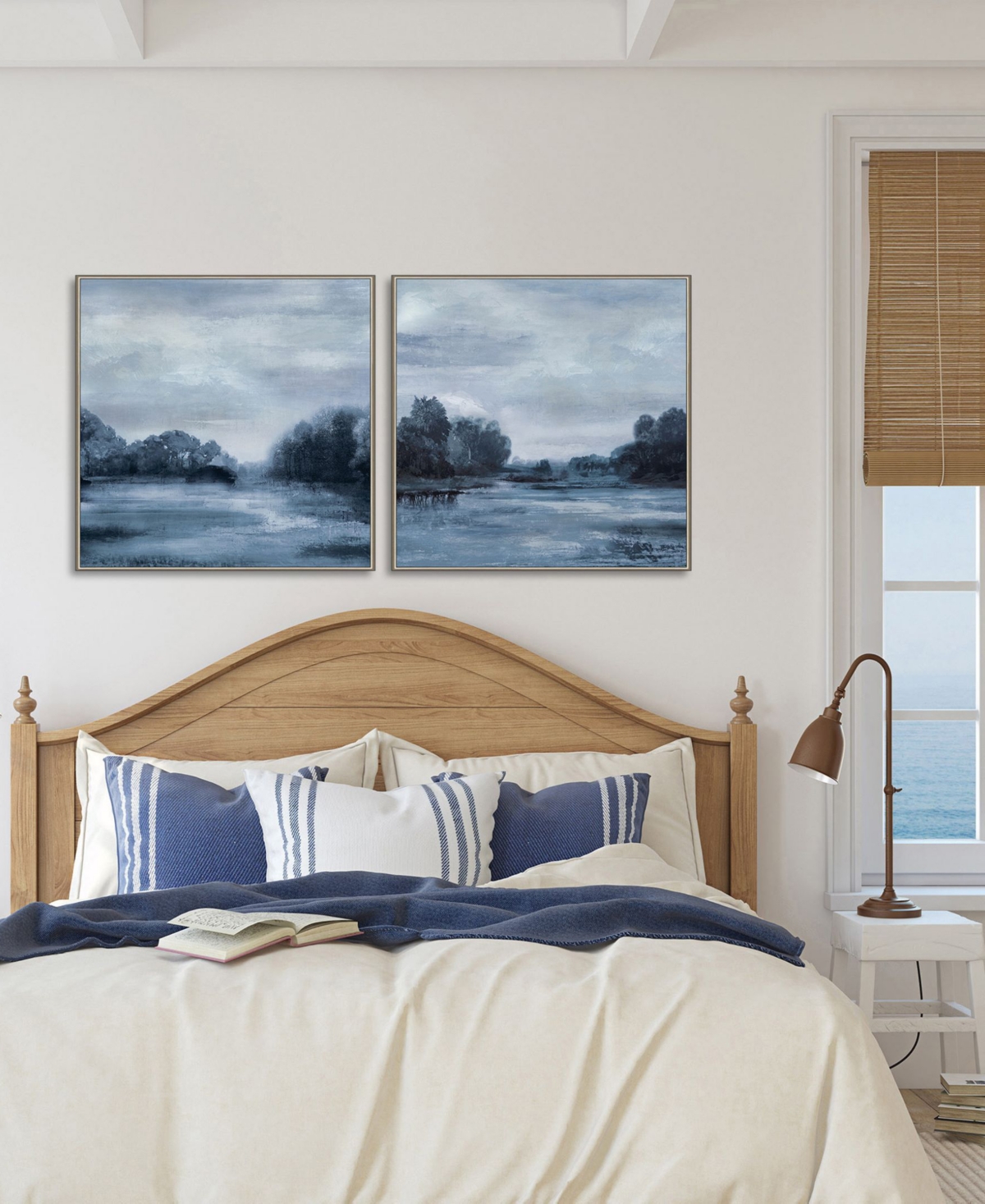 Shop Paragon Picture Gallery Morning Calm Framed Art, Set Of 2 In Blue