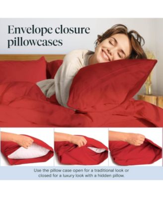 Queen 2PC Ultra Soft Silky Solid Performance Pillowcase Set