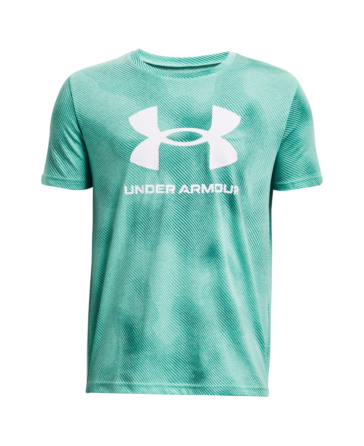Under Armour Kids' Big Boys Sportstyle Logo All Over Print Short Sleeve T-shirt In Neo Turquoise,white