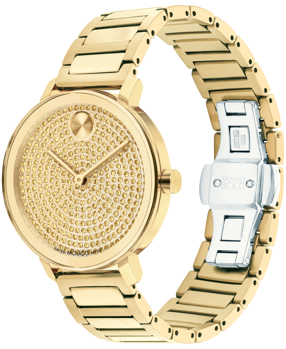 Shop Movado Women's Bold Evolution 2.0 Swiss Quartz Ionic Plated Light Gold-tone 2 Steel Watch 34mm