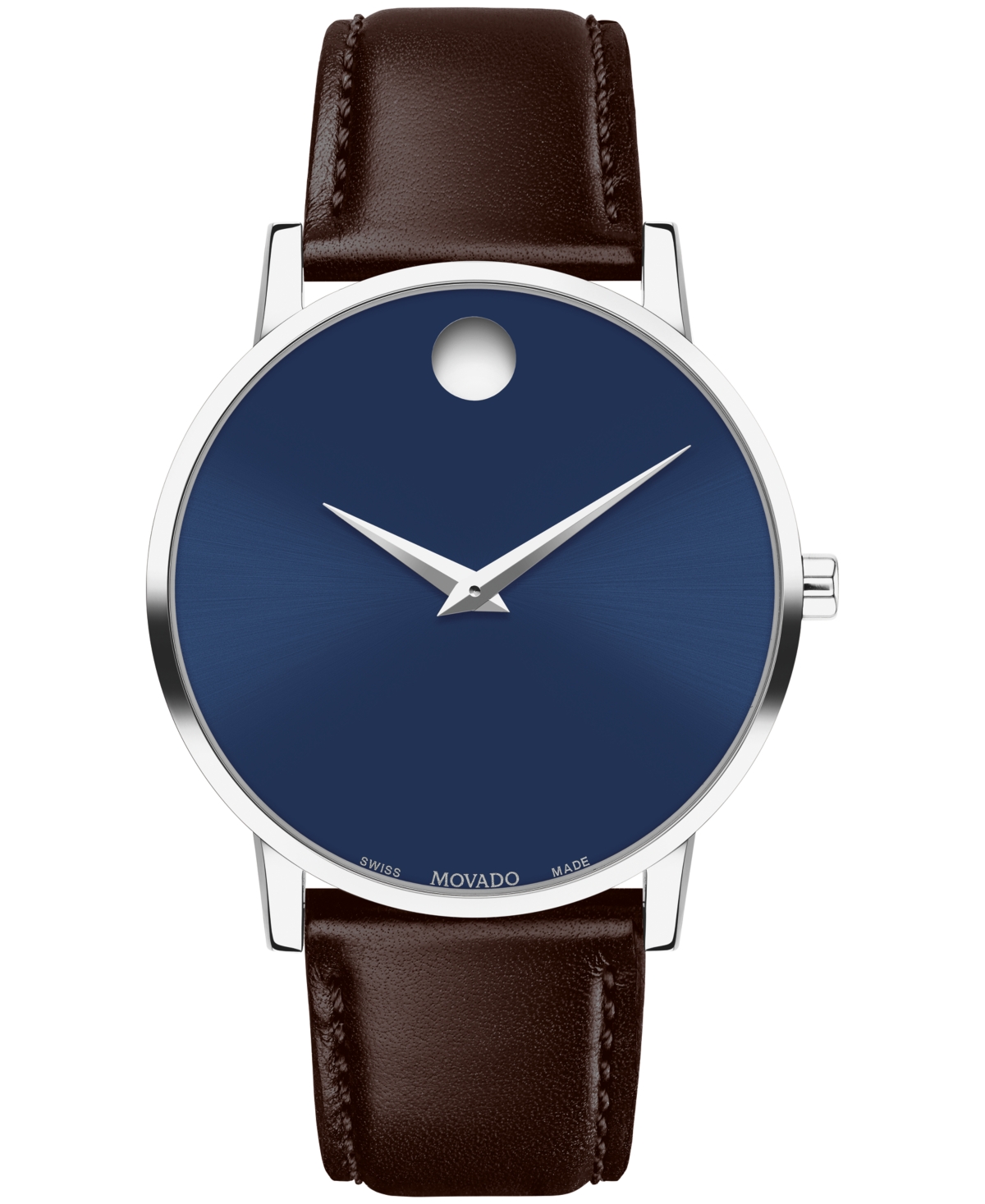 Movado Men's Museum Classic Swiss Quartz Brown Leather Watch 40mm