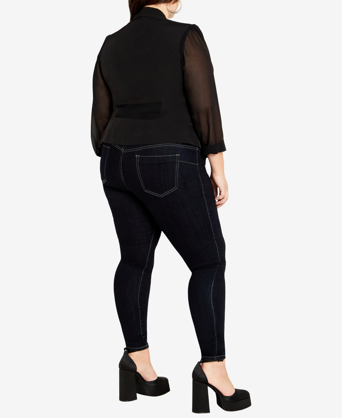City Chic Plus Size Drapey Buttonless Blazer Jacket