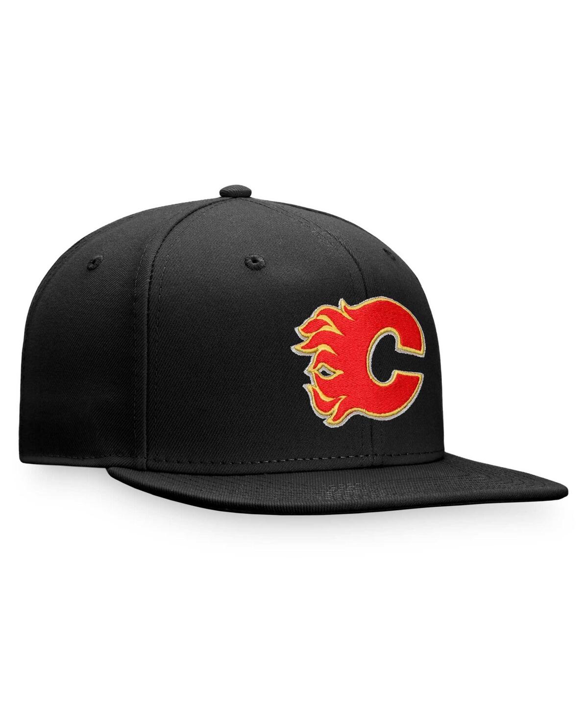 Fanatics Men's  Black Calgary Flames Core Primary Logo Fitted Hat In Black