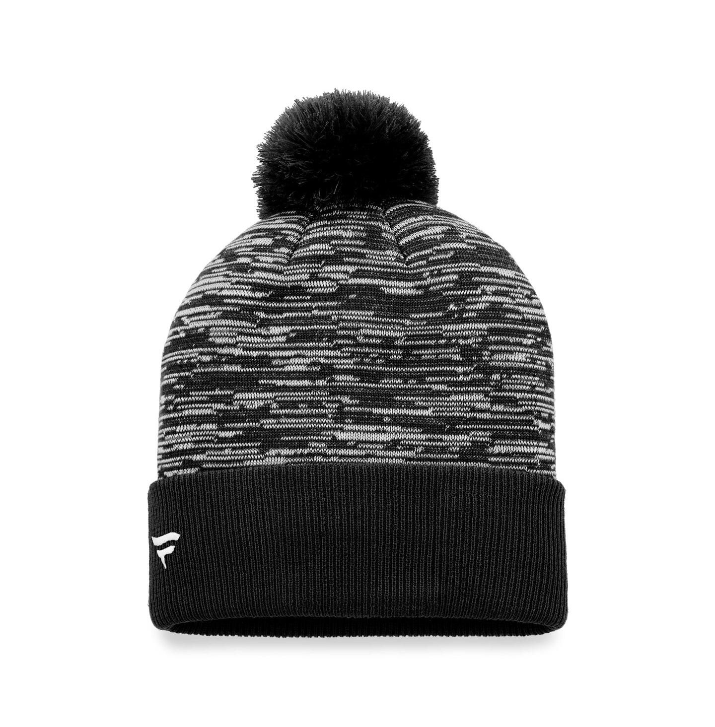 Мужская шапка Fanatics Black Ottawa Senators Defender Cuffed Knit Hat with Pom — фото 2