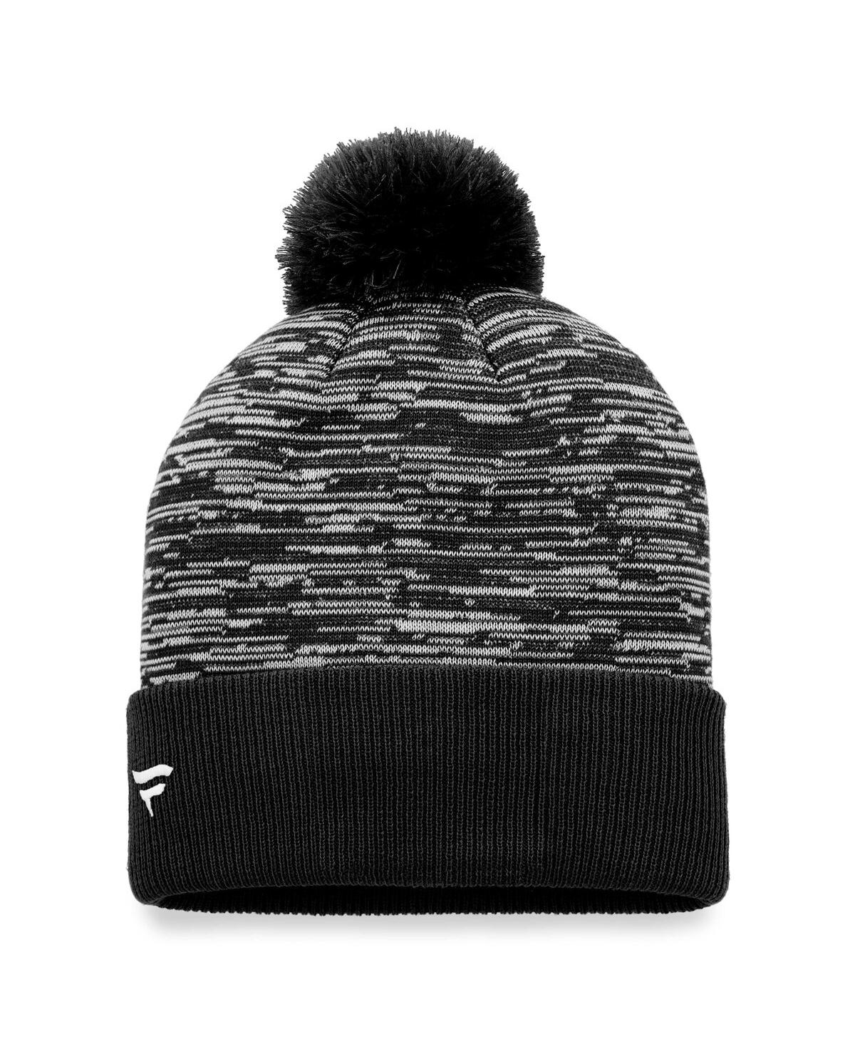 Fanatics Branded Black Ottawa Senators Defender Cuffed Knit Hat With Pom In Black