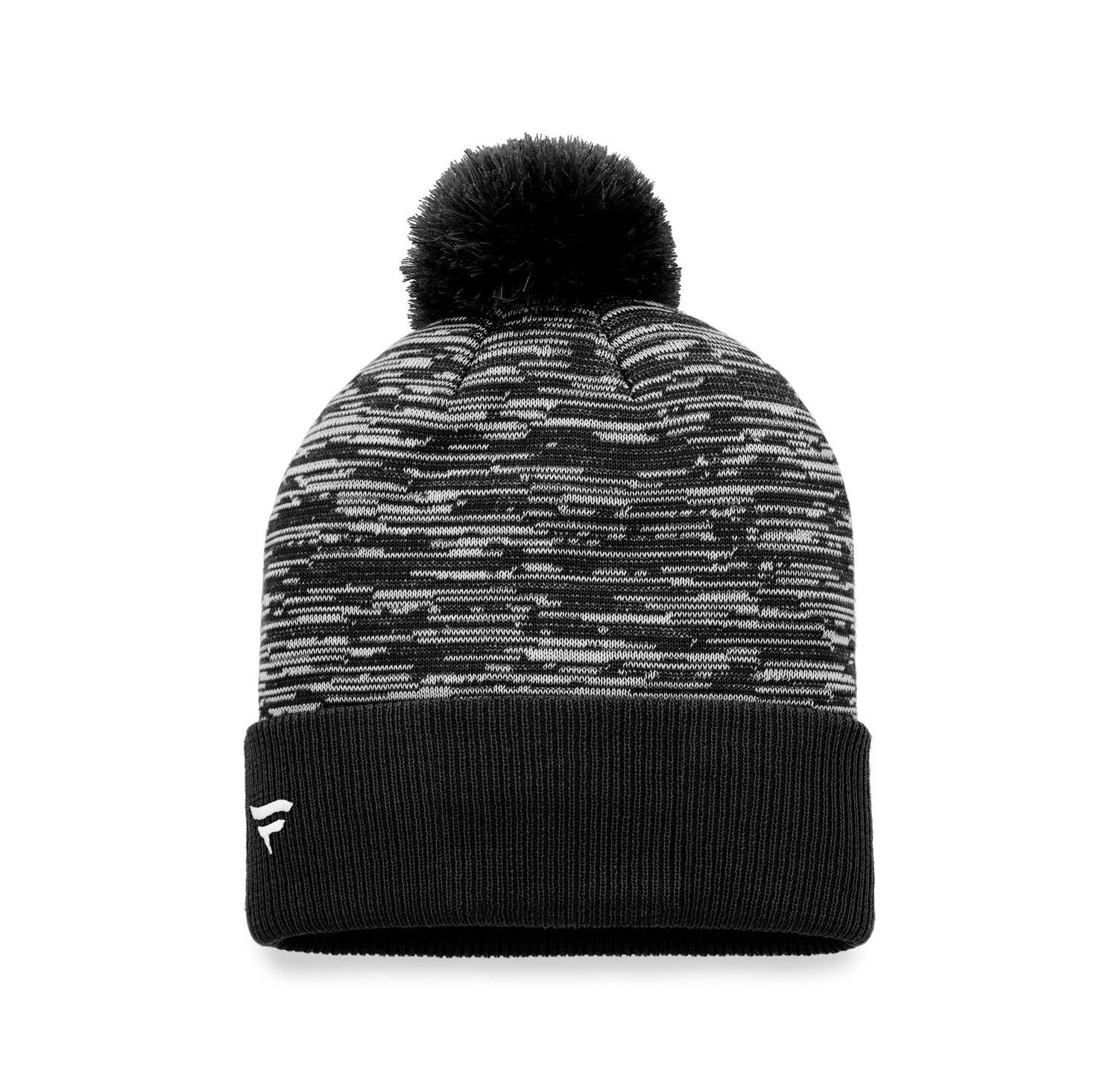 Men's Black Ottawa Senators Defender Cuffed Knit Hat with Pom
