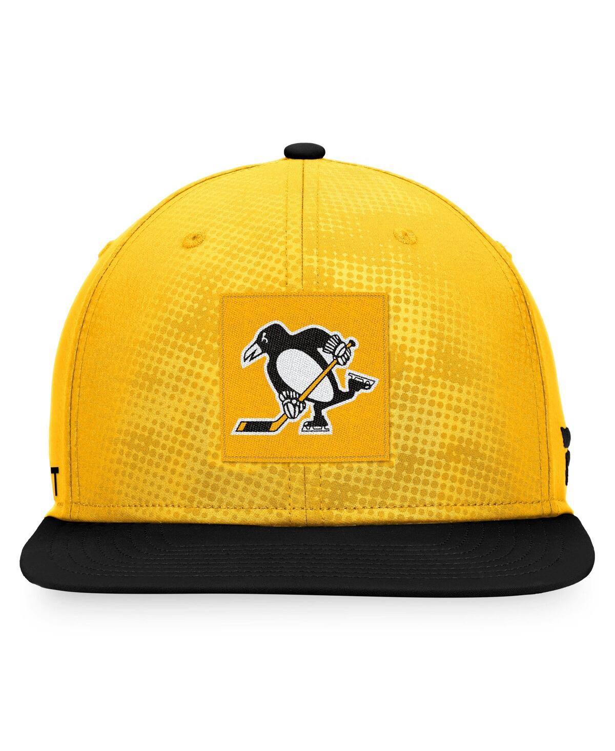 Shop Fanatics Men's  Gold, Black Pittsburgh Penguins Authentic Pro Alternate Logo Snapback Hat In Gold,black