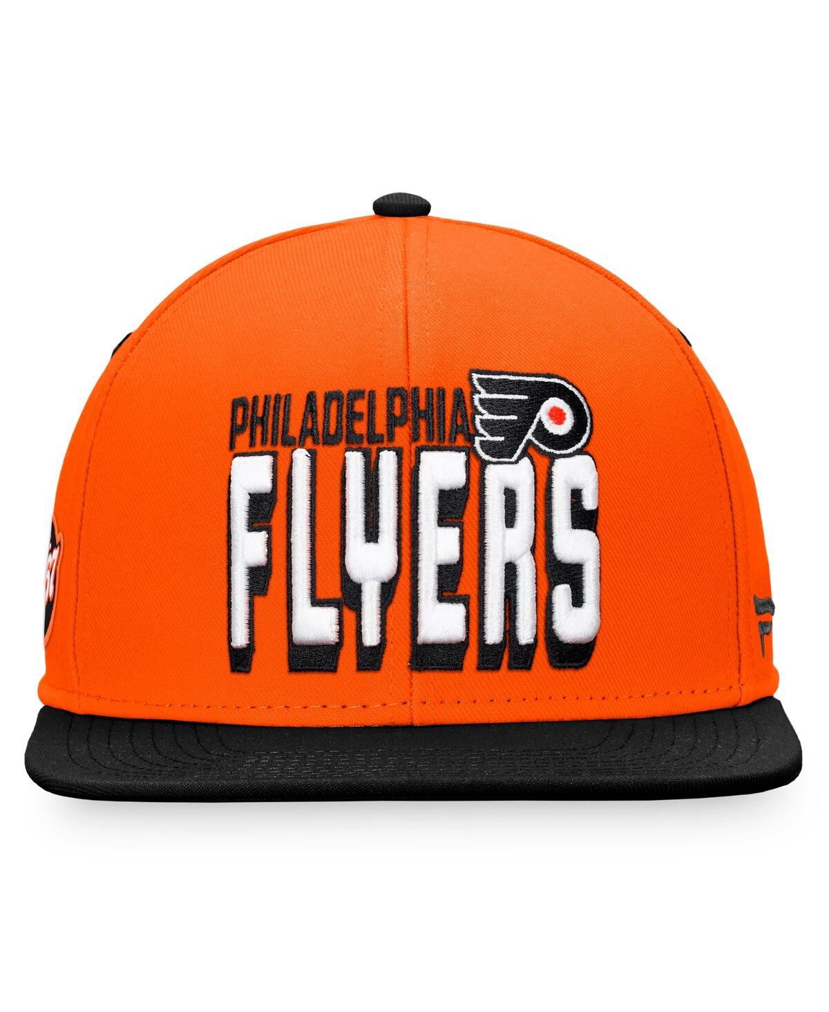 Shop Fanatics Men's  Orange, Black Philadelphia Flyers Heritage Retro Two-tone Snapback Hat In Orange,black
