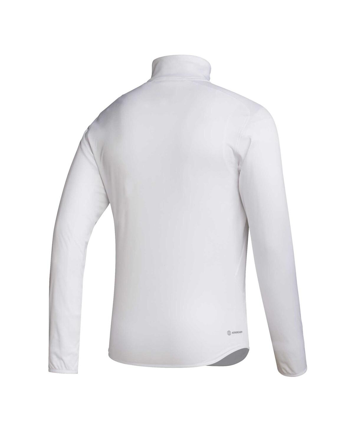Men's adidasRutgers Scarlet Knights 2023 Sideline Aeroready Half-Zip Top - White