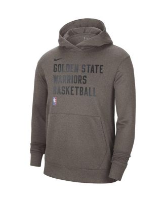 Men's and Women's Olive Gray Golden State Warriors 2023/24 Performance Spotlight On-Court Practice Pullover Hoodie