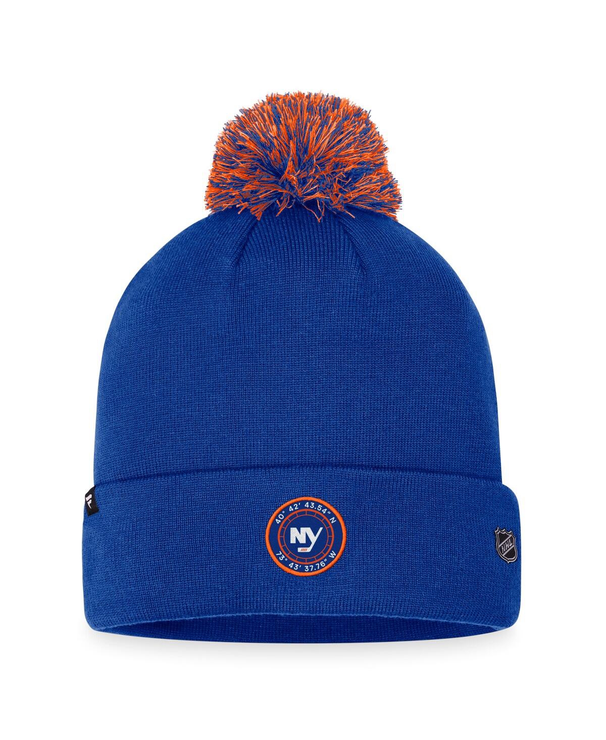 Fanatics Men's  Royal New York Islanders 2023 Nhl Draft Cuffed Knit Hat With Pom In Royal