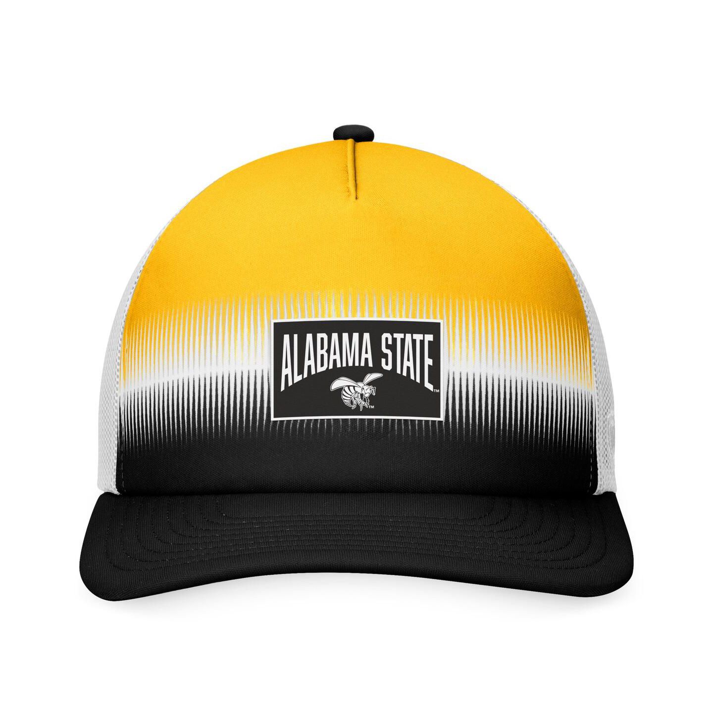 Мужская кепка Top of the World Black, Gold Alabama State Hornets Daybreak Foam Trucker Adjustable Hat — фото 2