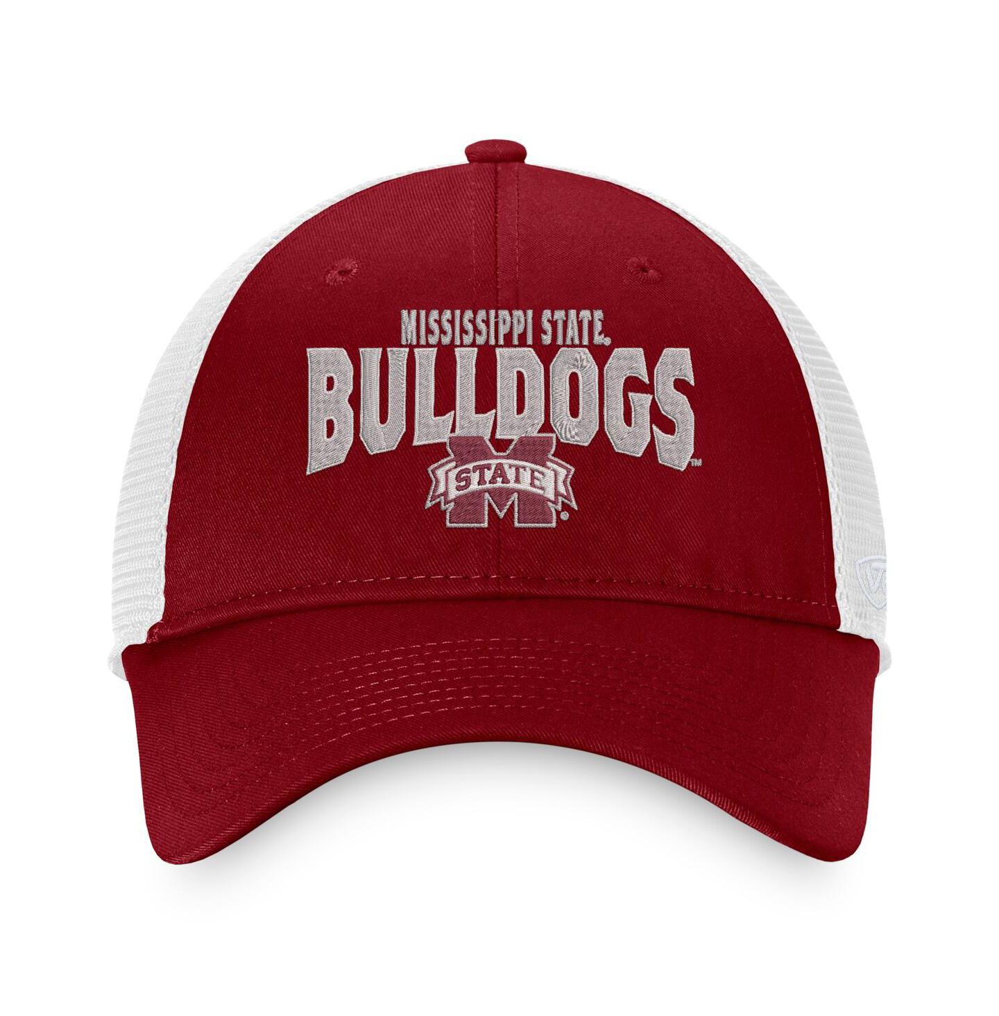 Мужская кепка Top of the World Maroon, White Mississippi State Bulldogs Breakout Trucker Snapback Hat — фото 2