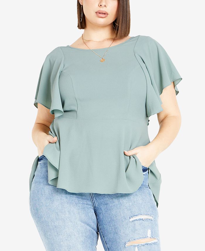 Trendy Plus Size Romantic Mood Peplum Top