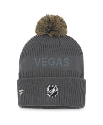 Men's Charcoal Vegas Golden Knights Authentic Pro Home Ice Cuffed Knit Hat with Pom