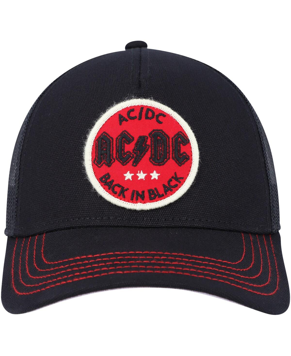 Shop American Needle Men's  Black Ac/dc Valin Trucker Snapback Hat
