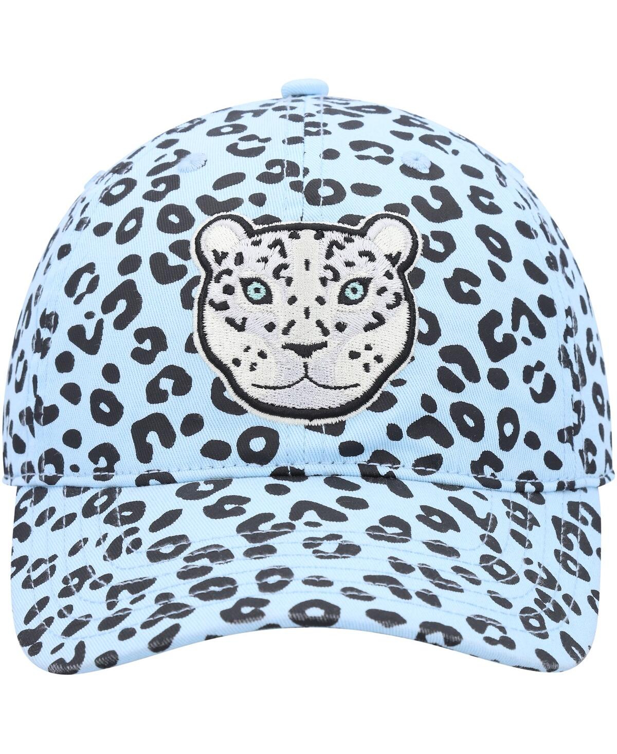 Shop Explore Men's  Light Blue Snow Leopard Dad Adjustable Hat