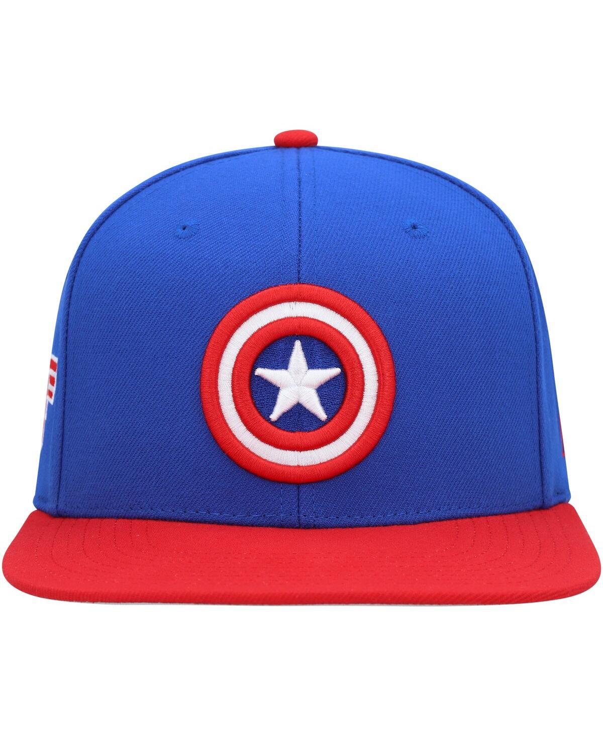 Shop Marvel Men's  Navy, Red Captain America Snapback Hat In Navy,red