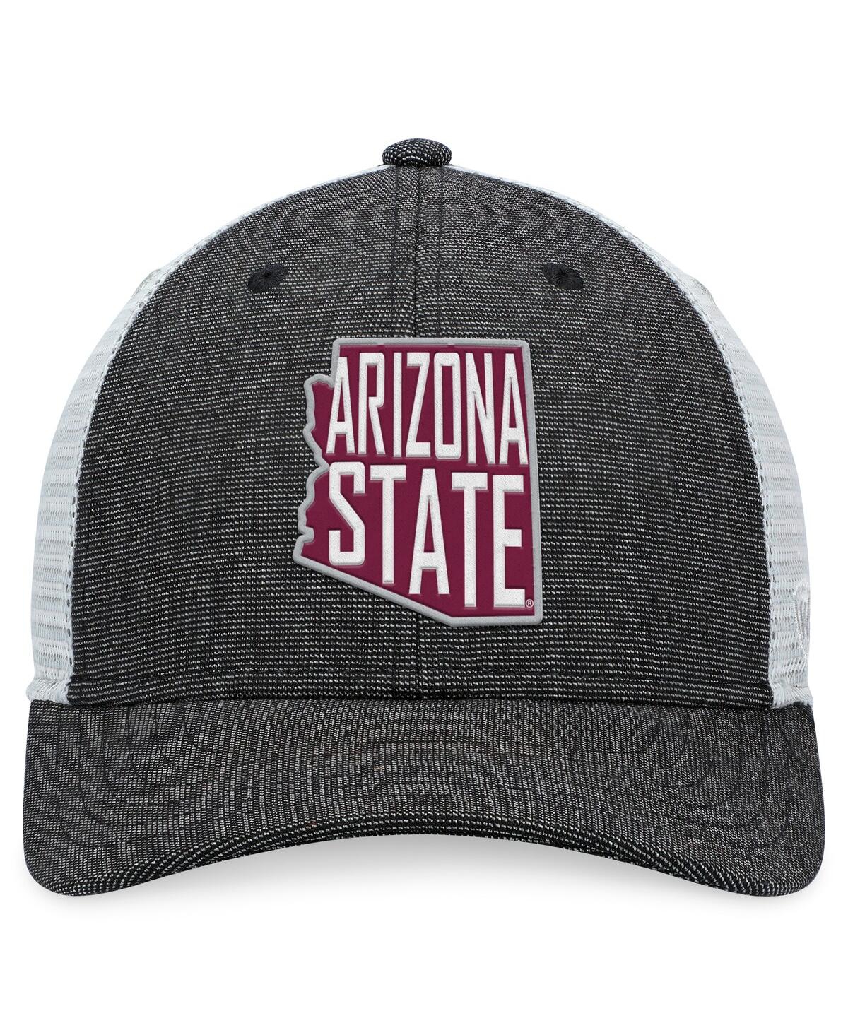 Shop Top Of The World Men's  Charcoal, White Arizona State Sun Devils Townhall Trucker Snapback Hat In Charcoal,white
