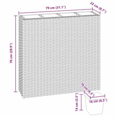 Raised Bed Brown Poly rattan, plastic Medium Raised Bed