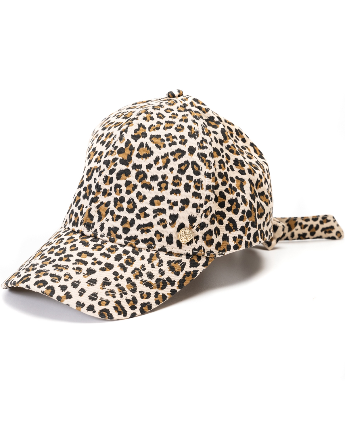 Leopard Print Tie-Back Baseball Cap - Leopard