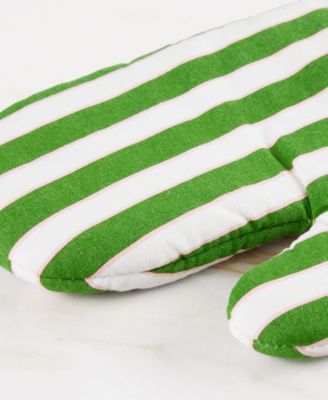 Botanical Stripe Oven Mitt 2-Pack Set, 7" x 13"