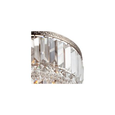 Magnificence Modern Ceiling Light Flush Mount Fixture 10" Wide Brushed Satin Nickel 3-Light LED Crystal for Bedroom Living Room