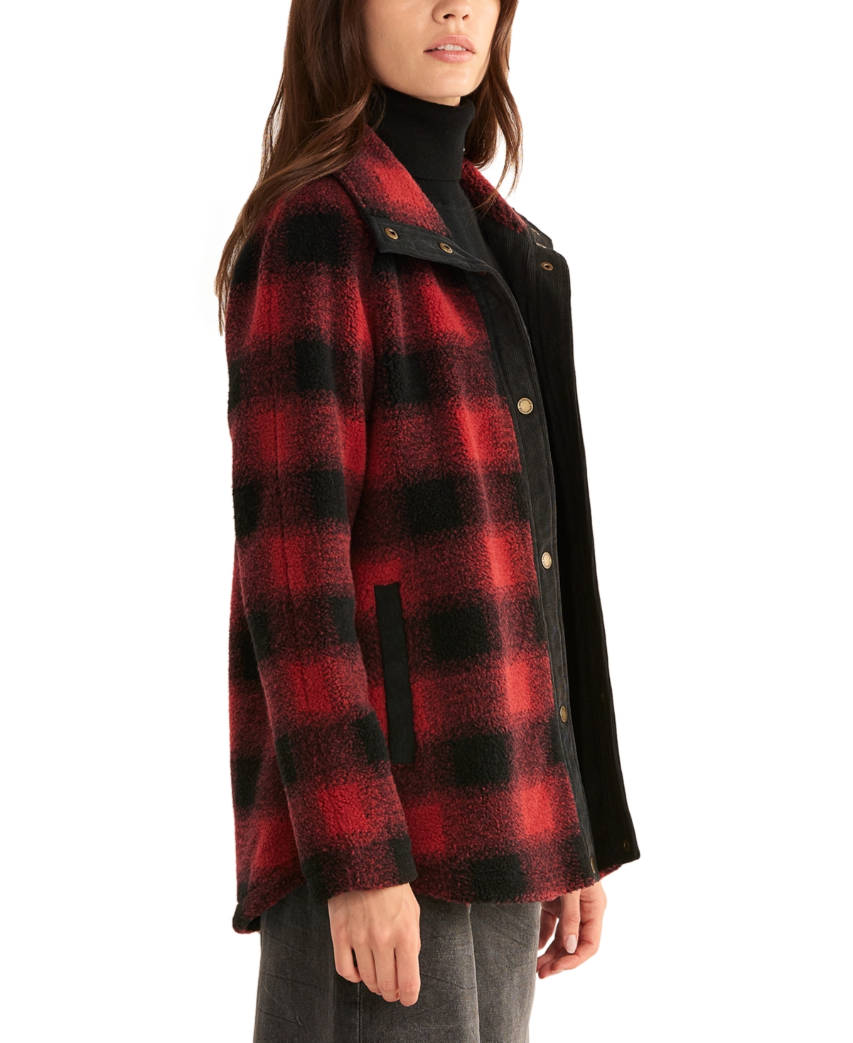 Shop Pendleton Women's Windom Stand-collar Plaid Jacket In Red Buffalo