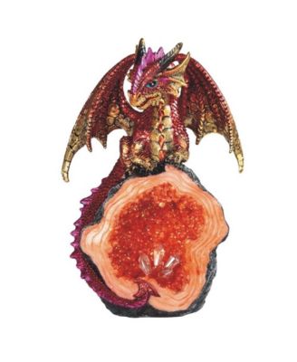 FC Design 8"H Red Volcano Dragon Guarding Faux Crystal Cave Statue ...