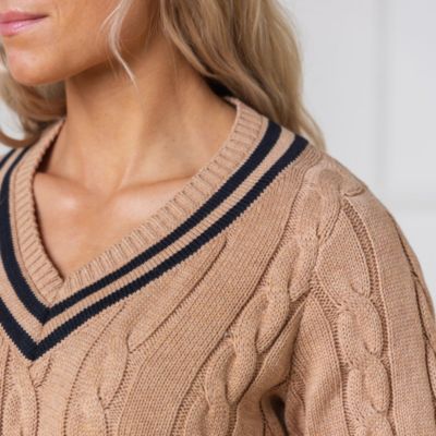 Women's Long Sleeve V-Neck Cricket Sweater