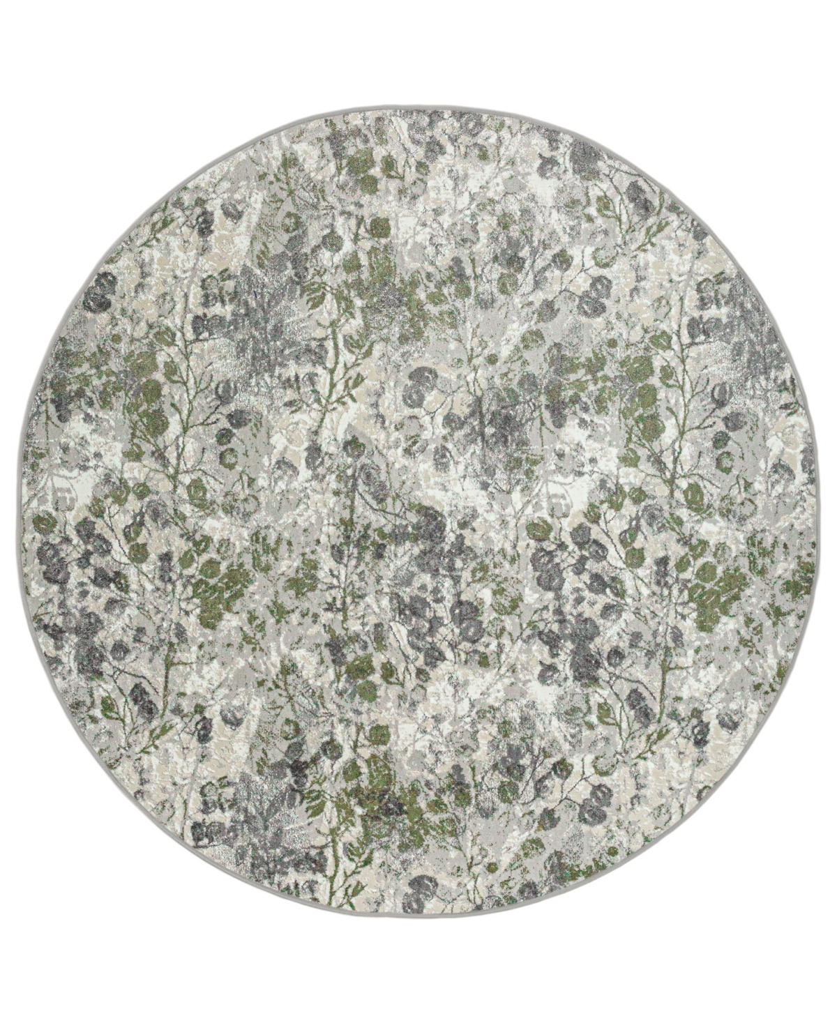 Km Home Teola 1242 7'10in x 7'10in Round Area Rug - Green