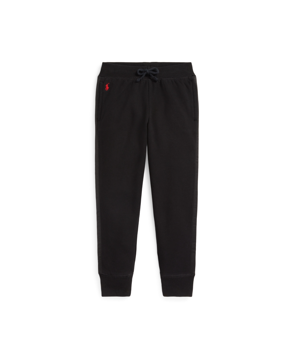 Polo Ralph Lauren Kids' Toddler And Little Girls Satin-striped Fleece  Jogger Pants In Polo Black With Park Avenue Red