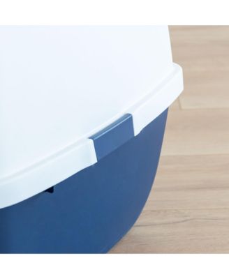 Jumbo Hooded Cat Litter Box with Scoop, Navy