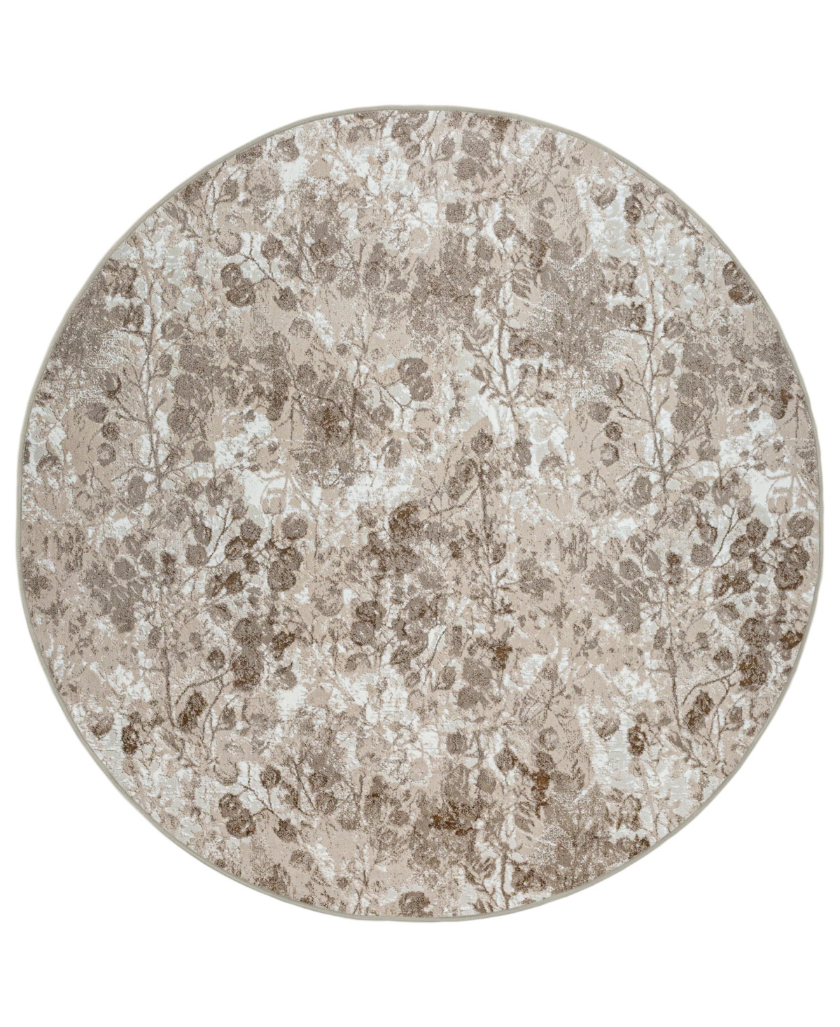 Km Home Teola 1242 7'10in x 7'10in Round Area Rug - Beige