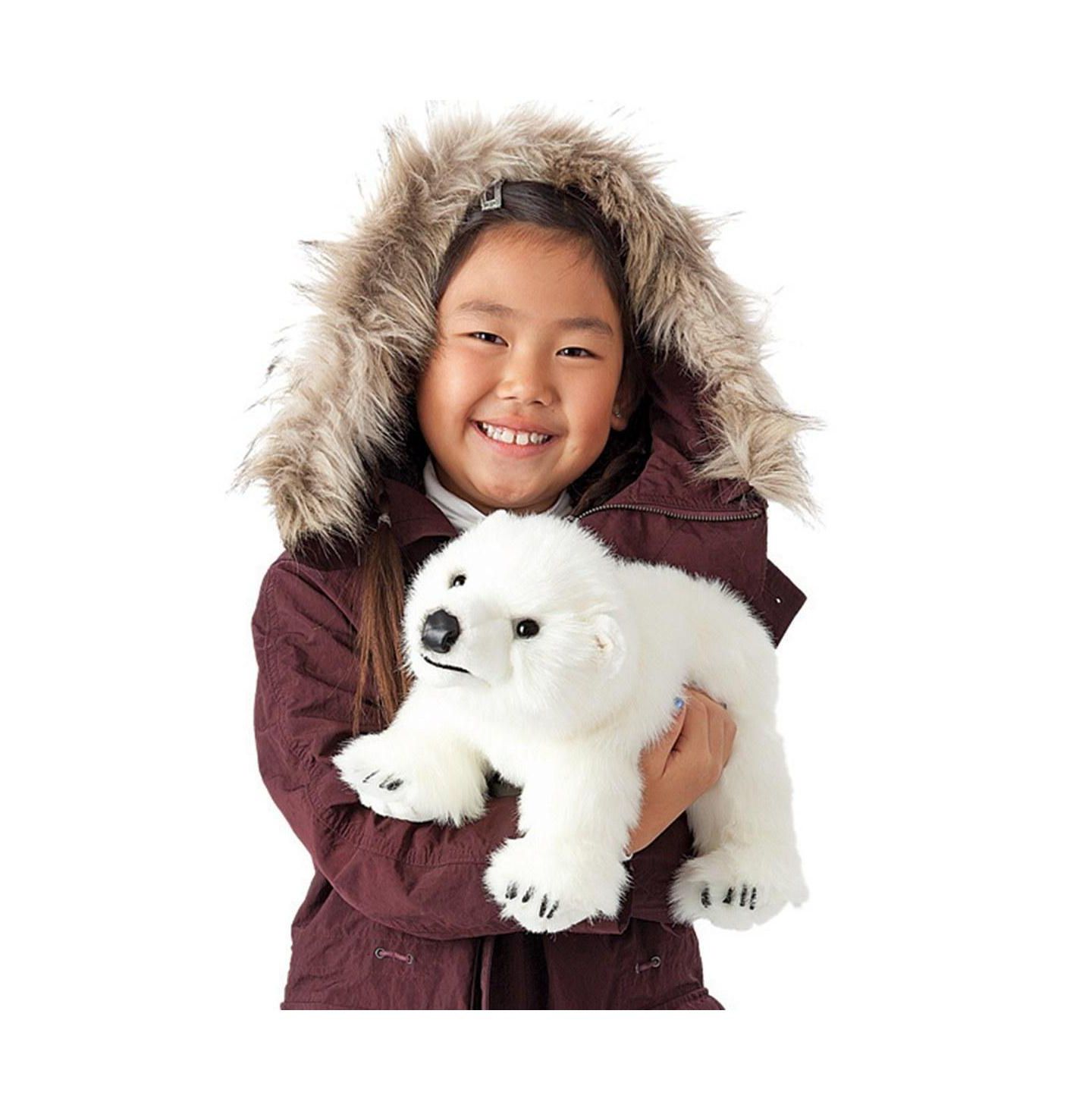 Детская игрушка Folkmanis Soft Polar Bear Hand Puppet — фото 2