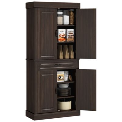 71" Tall Kitchen Pantry Storage Cabinet Server Food Organizer,