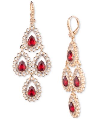 Marchesa - Gold-Tone Stone & Crystal Chandelier Drop Earrings