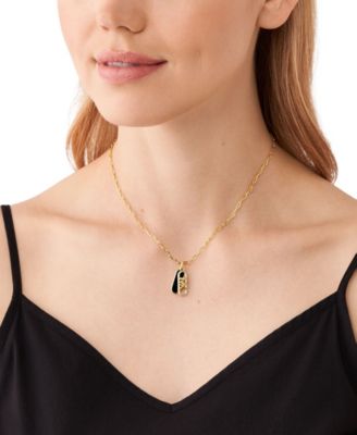 14K Gold Plated Tiger's Eye Dog Tag Necklace