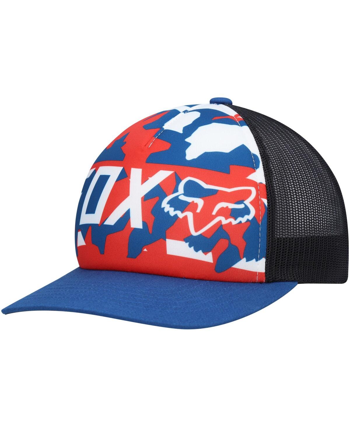 Shop Fox Men's  Royal, Black Red White And True Snapback Hat In Royal,black,red,white